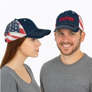 DETEX American Flag Trucker Hat‎ Patriotic USA Baseball Cap